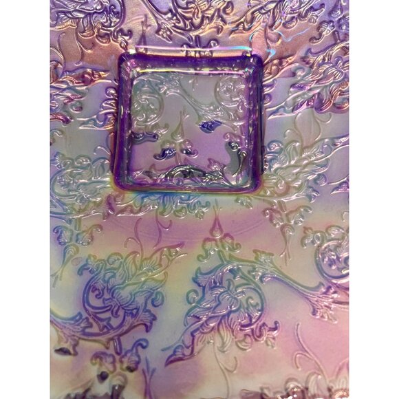 AKCAM Turkish Purple Iridescent Luster Dish Bowl Hand Made Decor - Picture 2 of 4